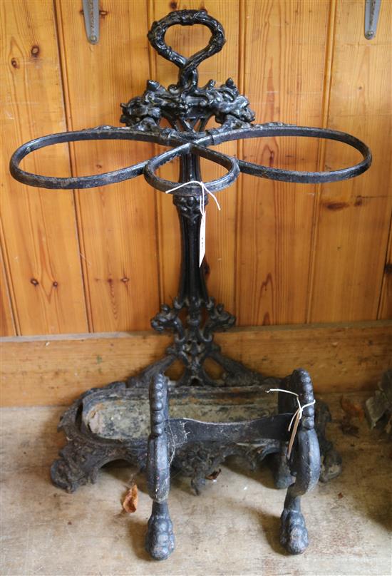 Cast iron stick stand & foot scraper